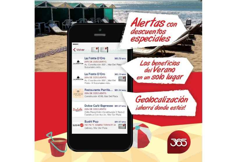 Portada de La App Mobile 365 de Clarín presente en la Costa Atlántica