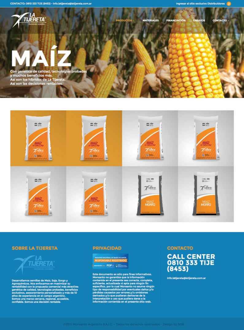 Portada de NSB lanza el nuevo website institucional y comercial para La Tijereta, marca de Monsanto