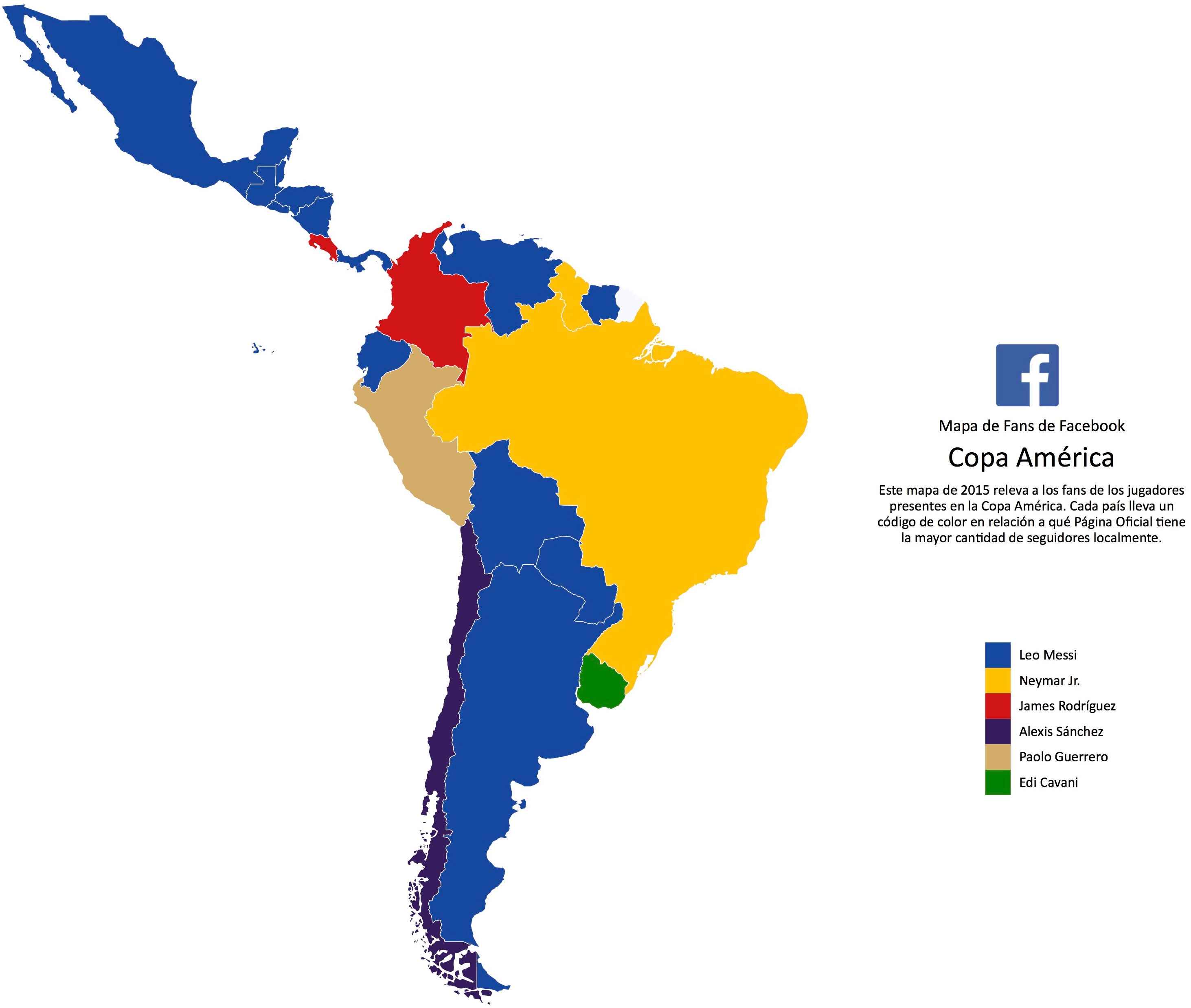 Portada de Facebook presenta su mapa de Fans para la Copa América