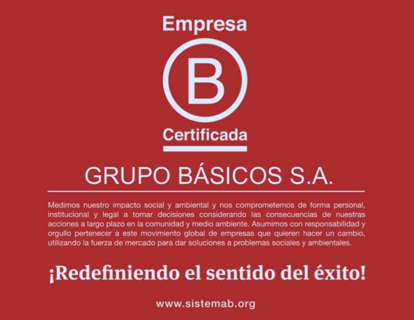Portada de Grupo Básicos recibió la certificación de Empresa B
