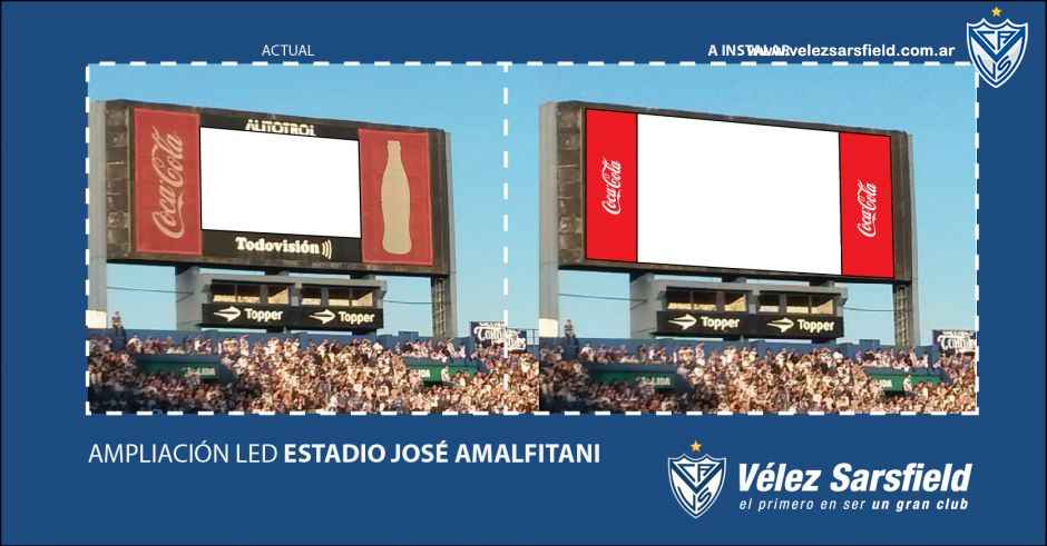 Portada de Vélez inauguró su nueva pantalla LED full color 
