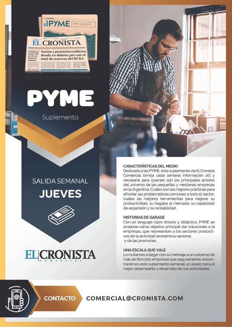 Portada de Suplemento especial Pyme, edición exclusiva de El Cronista Comercial