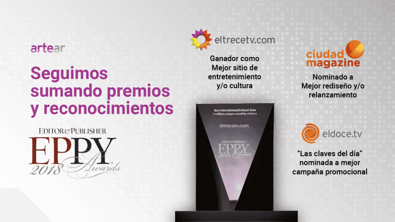 Portada de Eltrecetv.com fue elegido como mejor sitio web de entretenimiento en los EPPY Awards 2018