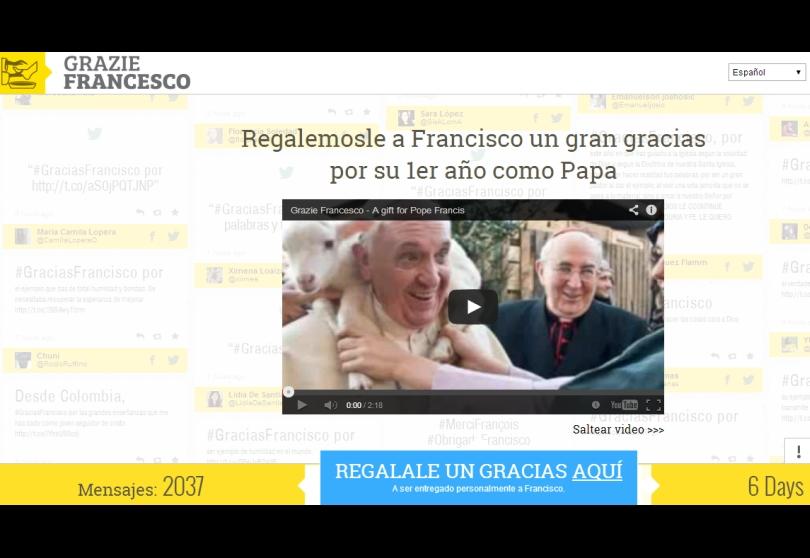 Portada de Un mural online y una canción para el Papa Francisco en su primer aniversario