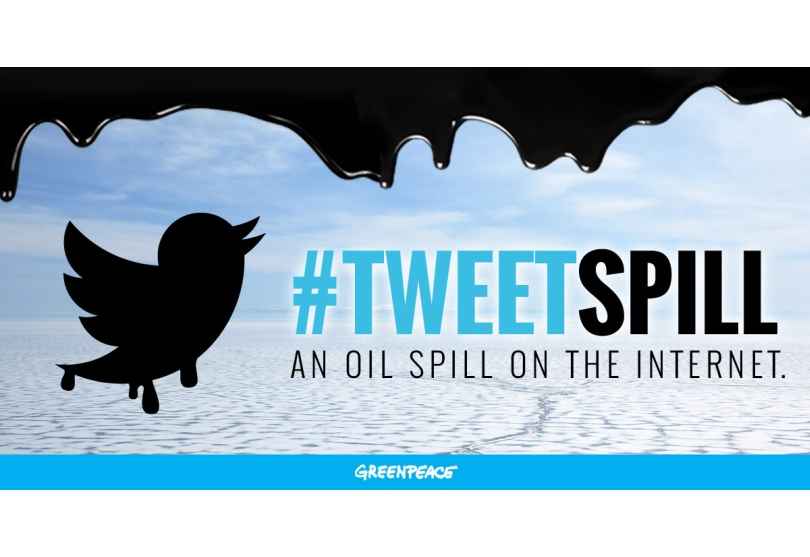Portada de “#TweetSpill”, nueva acción de Rapp Argentina para Greenpeace