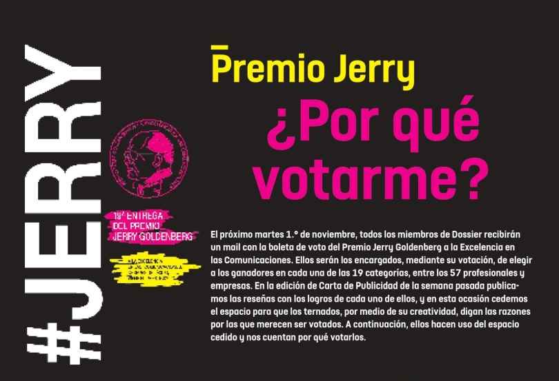 Portada de Hoy en Carta de Publicidad: Los ternados al Premio Jerry te cuentan “Por qué votarlos”