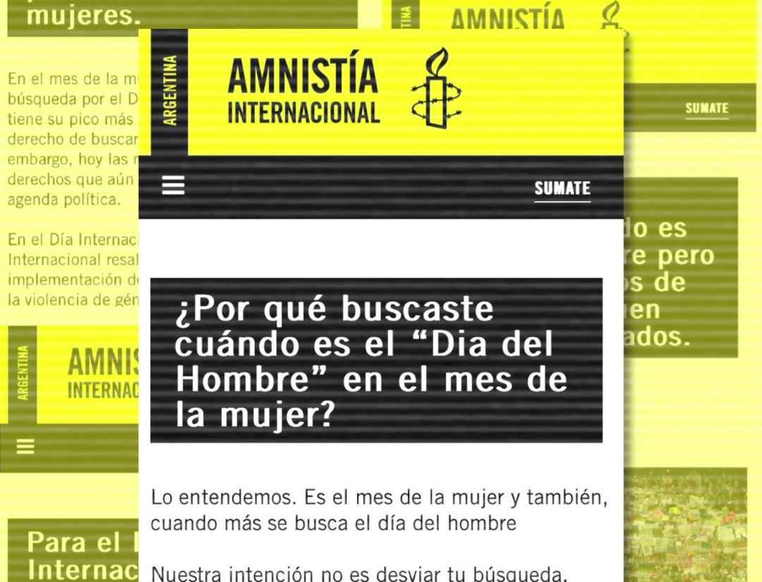 Portada de “La otra búsqueda”, la campaña de VML Argentina y Amnistía Internacional para el 8M